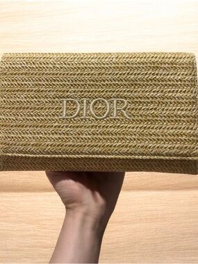 Dior Novelty Straw Clutch - Natural